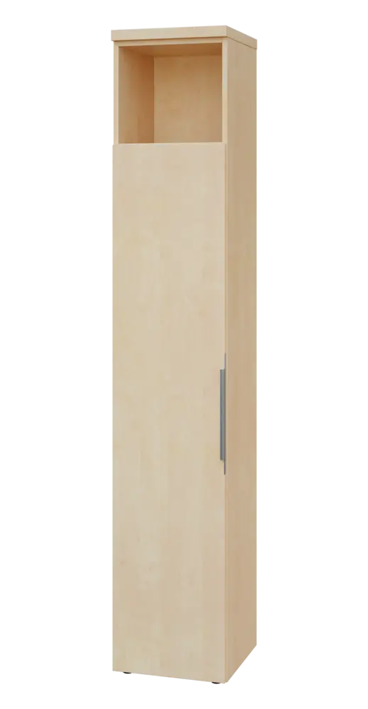 SIN 6 - 4DN kancelářská skříň, 1-dveřová/nika, levá, 2170x400x400, bříza světlá